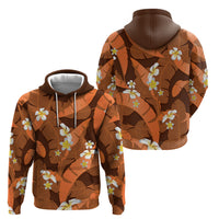 Orange Banana Leaf Hawaii Hoodie Lau Maia Plumeria Tropical Summer Vibes LT14 - Polynesian Pride