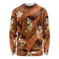 Orange Banana Leaf Hawaii Long Sleeve Shirt Lau Maia Plumeria Tropical Summer Vibes LT14 Unisex Orange - Polynesian Pride