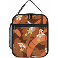 Orange Banana Leaf Hawaii Lunch Bag Lau Maia Plumeria Tropical Summer Vibes