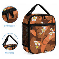 Orange Banana Leaf Hawaii Lunch Bag Lau Maia Plumeria Tropical Summer Vibes