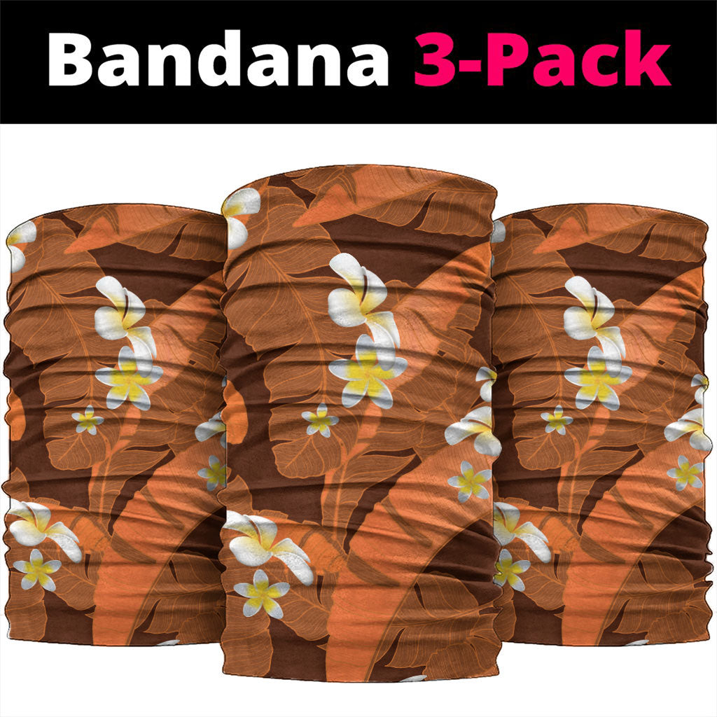 Orange Banana Leaf Hawaii Neck Gaiter Lau Maia Plumeria Tropical Summer Vibes LT14 package One Size: 25*50cm Orange - Polynesian Pride