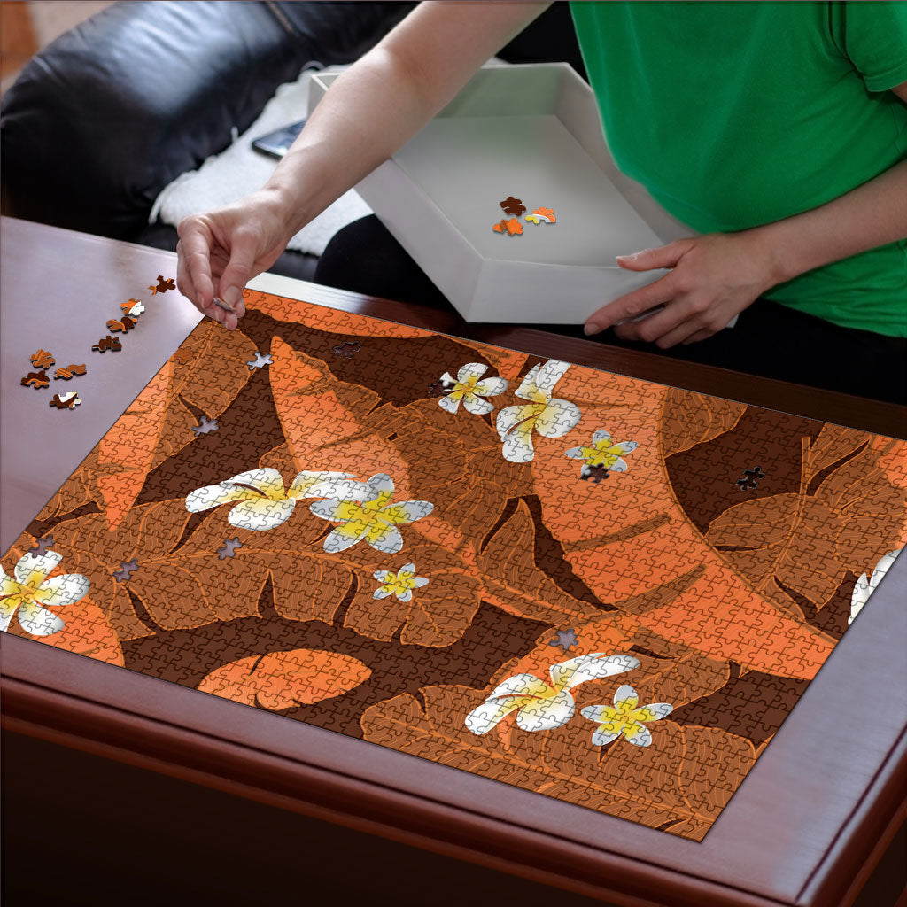 Orange Banana Leaf Hawaii Puzzle Lau Maia Plumeria Tropical Summer Vibes LT14 - Polynesian Pride