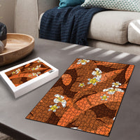 Orange Banana Leaf Hawaii Puzzle Lau Maia Plumeria Tropical Summer Vibes LT14 - Polynesian Pride