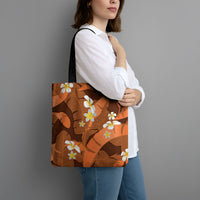 Orange Banana Leaf Hawaii Tote Bag Lau Maia Plumeria Tropical Summer Vibes LT14 - Polynesian Pride