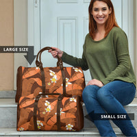 Orange Banana Leaf Hawaii Travel Bag Lau Maia Plumeria Tropical Summer Vibes LT14 - Polynesian Pride