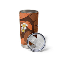 Orange Banana Leaf Hawaii Tumbler Cup Lau Maia Plumeria Tropical Summer Vibes LT14 - Polynesian Pride