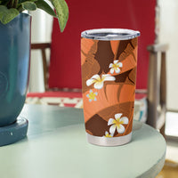 Orange Banana Leaf Hawaii Tumbler Cup Lau Maia Plumeria Tropical Summer Vibes LT14 - Polynesian Pride
