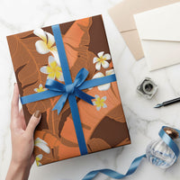 Orange Banana Leaf Hawaii Wrapping Paper Lau Maia Plumeria Tropical Summer Vibes LT14 - Polynesian Pride