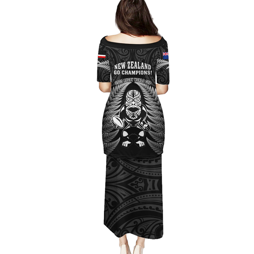 New Zealand Aotearoa Rugby Puletasi NZ Tiki With Maori Fern World Cup Black Version LT14 - Polynesian Pride