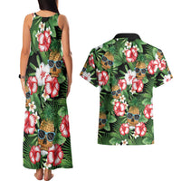 Pineapple Skull Aloha Hawaii Couples Matching Tank Maxi Dress and Hawaiian Shirt Summer Vibes Tropical Seamless Pattern - Polynesian Pride