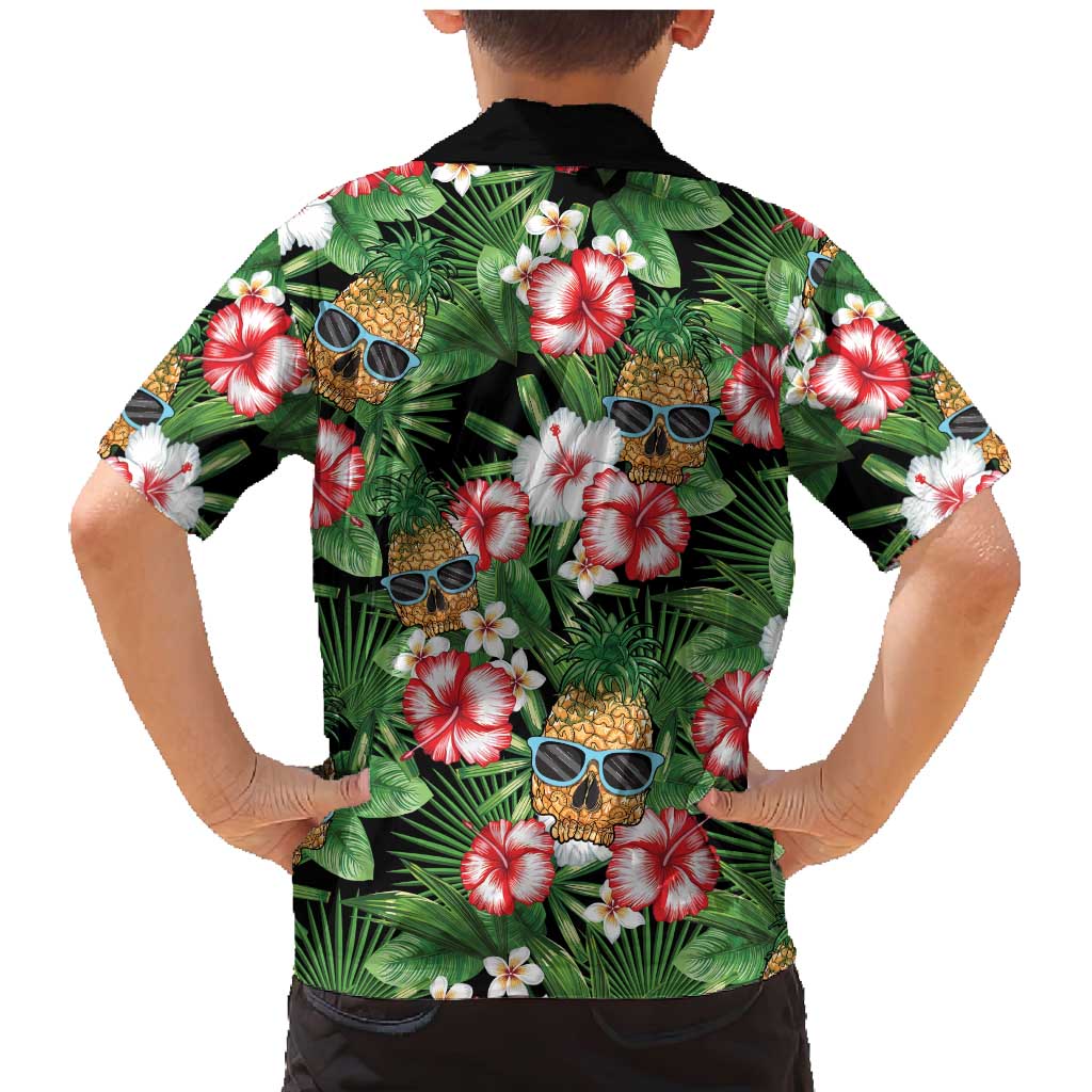 Pineapple Skull Aloha Hawaii Family Matching Mermaid Dress and Hawaiian Shirt Summer Vibes Tropical Seamless Pattern LT14 - Polynesian Pride