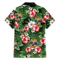Pineapple Skull Aloha Hawaii Family Matching Off The Shoulder Long Sleeve Dress and Hawaiian Shirt Summer Vibes Tropical Seamless Pattern LT14 - Polynesian Pride