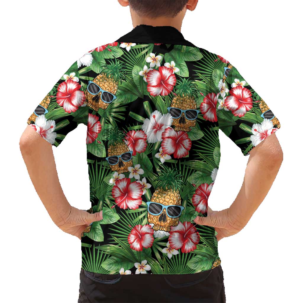 Pineapple Skull Aloha Hawaii Family Matching Summer Maxi Dress and Hawaiian Shirt Summer Vibes Tropical Seamless Pattern LT14 - Polynesian Pride