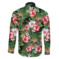 Pineapple Skull Aloha Hawaii Family Matching Summer Maxi Dress and Hawaiian Shirt Summer Vibes Tropical Seamless Pattern LT14 - Polynesian Pride