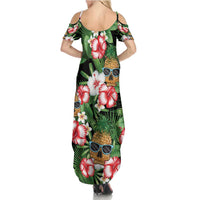 Pineapple Skull Aloha Hawaii Family Matching Summer Maxi Dress and Hawaiian Shirt Summer Vibes Tropical Seamless Pattern LT14 - Polynesian Pride
