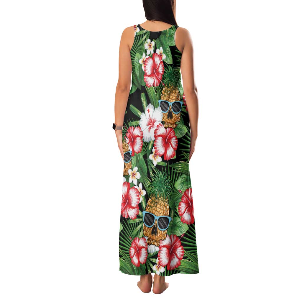 Pineapple Skull Aloha Hawaii Family Matching Tank Maxi Dress and Hawaiian Shirt Summer Vibes Tropical Seamless Pattern LT14 - Polynesian Pride