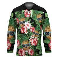 Pineapple Skull Aloha Hawaii Hockey Jersey Summer Vibes Tropical Seamless Pattern - Polynesian Pride