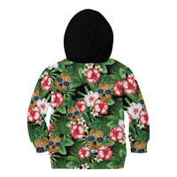 Pineapple Skull Aloha Hawaii Kid Hoodie Summer Vibes Tropical Seamless Pattern LT14 - Polynesian Pride