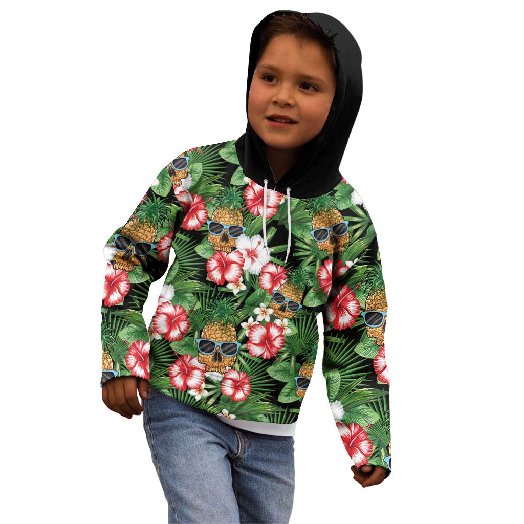 Pineapple Skull Aloha Hawaii Kid Hoodie Summer Vibes Tropical Seamless Pattern LT14 - Polynesian Pride