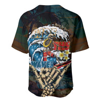 Aloha Hawaii Surfing Skull Baseball Jersey Shaka Skeleton Ride The Waves LT14 - Polynesian Pride