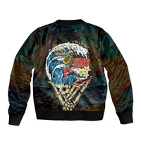 Aloha Hawaii Surfing Skull Bomber Jacket Shaka Skeleton Ride The Waves LT14 - Polynesian Pride