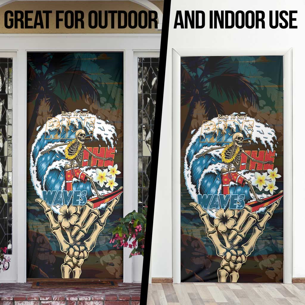 Aloha Hawaii Surfing Skull Door Cover Shaka Skeleton Ride The Waves - Polynesian Pride