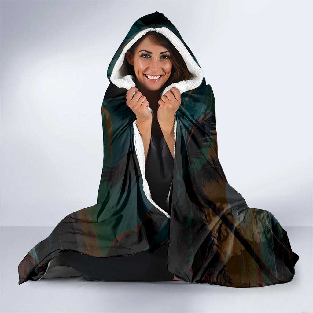 Aloha Hawaii Surfing Skull Hooded Blanket Shaka Skeleton Ride The Waves - Polynesian Pride