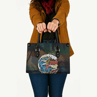Aloha Hawaii Surfing Skull Leather Bag Shaka Skeleton Ride The Waves LT14 Black - Polynesian Pride