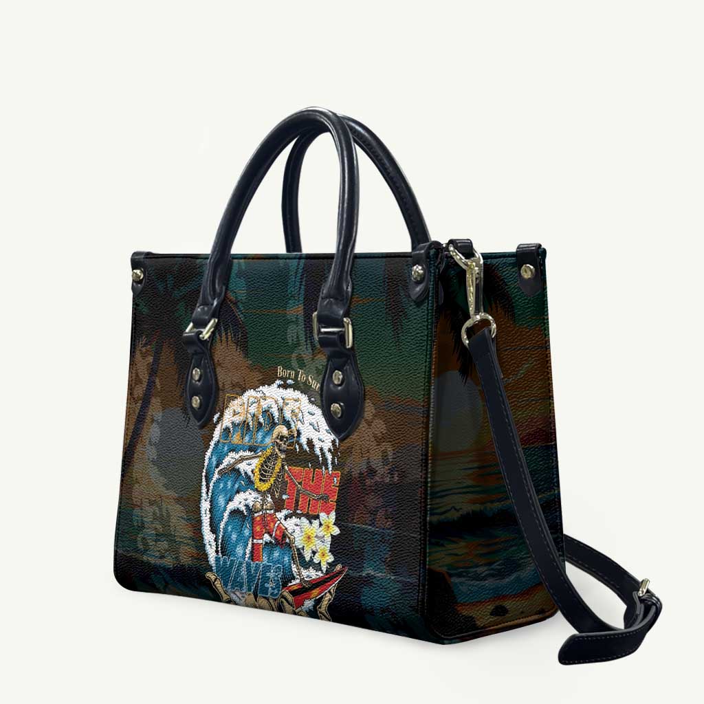 Aloha Hawaii Surfing Skull Leather Bag Shaka Skeleton Ride The Waves LT14 - Polynesian Pride