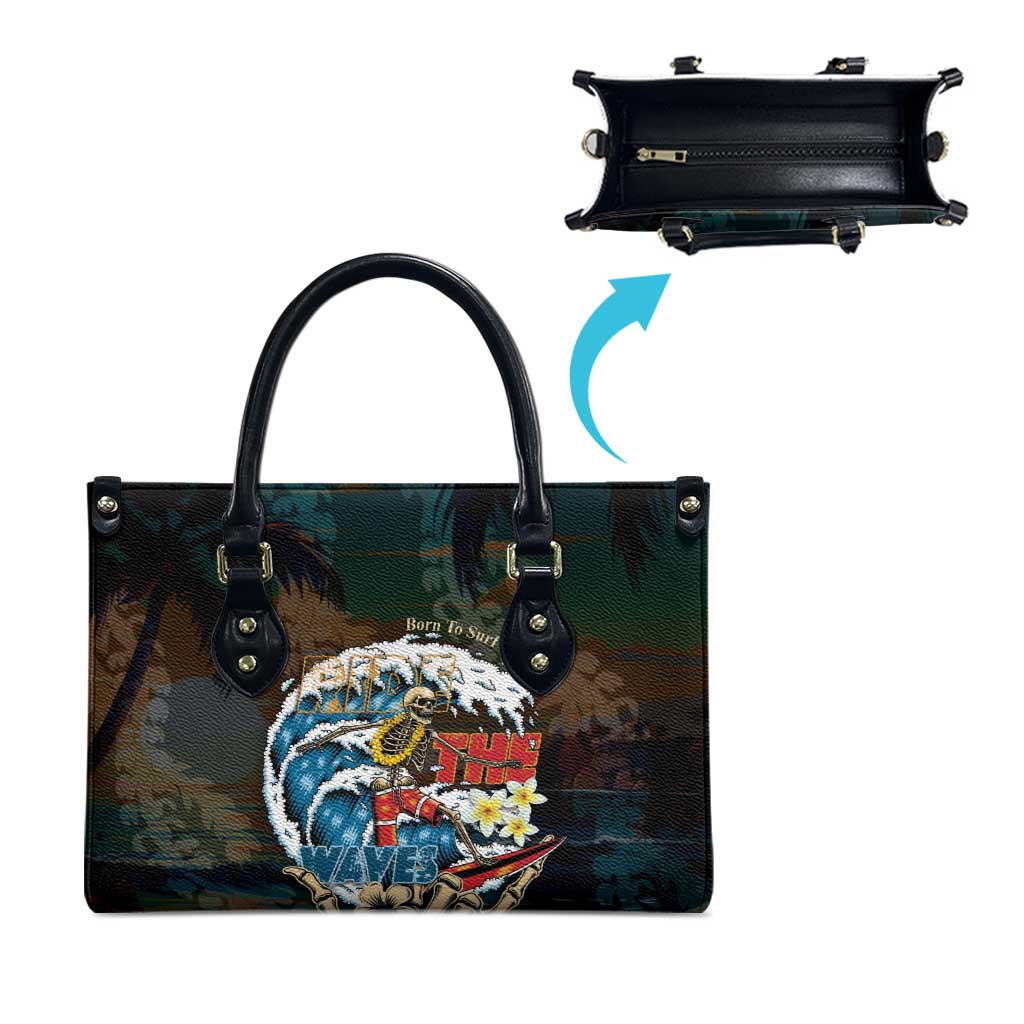 Aloha Hawaii Surfing Skull Leather Bag Shaka Skeleton Ride The Waves LT14 - Polynesian Pride