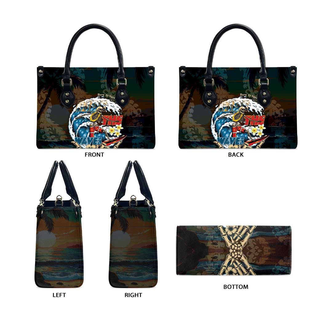 Aloha Hawaii Surfing Skull Leather Bag Shaka Skeleton Ride The Waves LT14 - Polynesian Pride