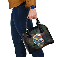 Aloha Hawaii Surfing Skull Shoulder Handbag Shaka Skeleton Ride The Waves - Polynesian Pride