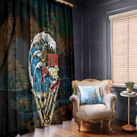 Aloha Hawaii Surfing Skull Window Curtain Shaka Skeleton Ride The Waves LT14 - Polynesian Pride