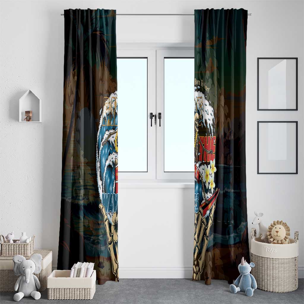 Aloha Hawaii Surfing Skull Window Curtain Shaka Skeleton Ride The Waves LT14 - Polynesian Pride