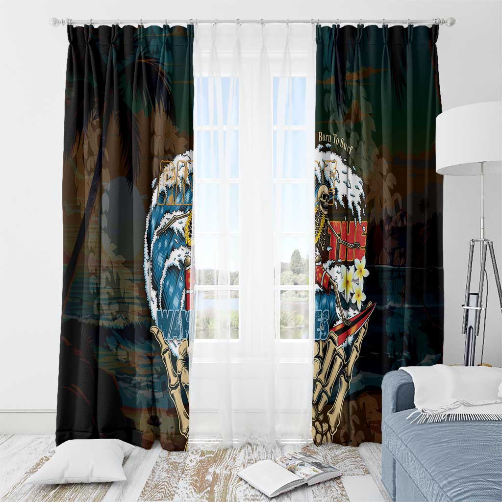 Aloha Hawaii Surfing Skull Window Curtain Shaka Skeleton Ride The Waves LT14 - Polynesian Pride