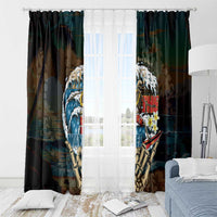 Aloha Hawaii Surfing Skull Window Curtain Shaka Skeleton Ride The Waves LT14 - Polynesian Pride