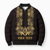 Personalised Filipino Freemasonry Bomber Puffer Jacket Masonic Barong Tagalog Inspired Ivory White LT14 Unisex Ivory White - Polynesian Pride