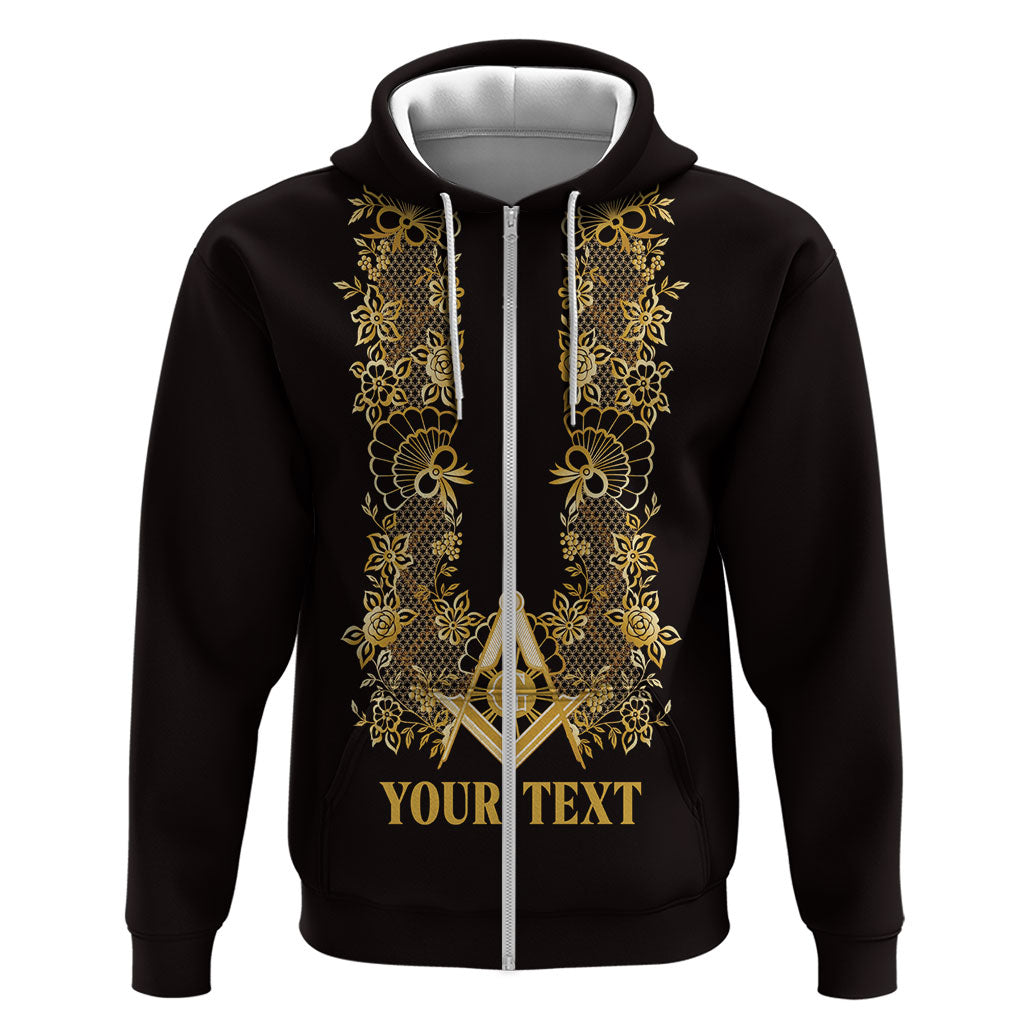 Personalised Filipino Freemasonry Hoodie Masonic Barong Tagalog Inspired Ivory White LT14 Zip Hoodie Ivory White - Polynesian Pride