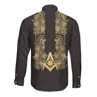 Personalised Filipino Freemasonry Long Sleeve Button Shirt Masonic Barong Tagalog Inspired Ivory White LT14 - Polynesian Pride
