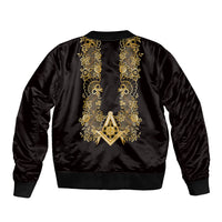 Personalised Filipino Freemasonry Sleeve Zip Bomber Jacket Masonic Barong Tagalog Inspired Ivory White LT14 - Polynesian Pride