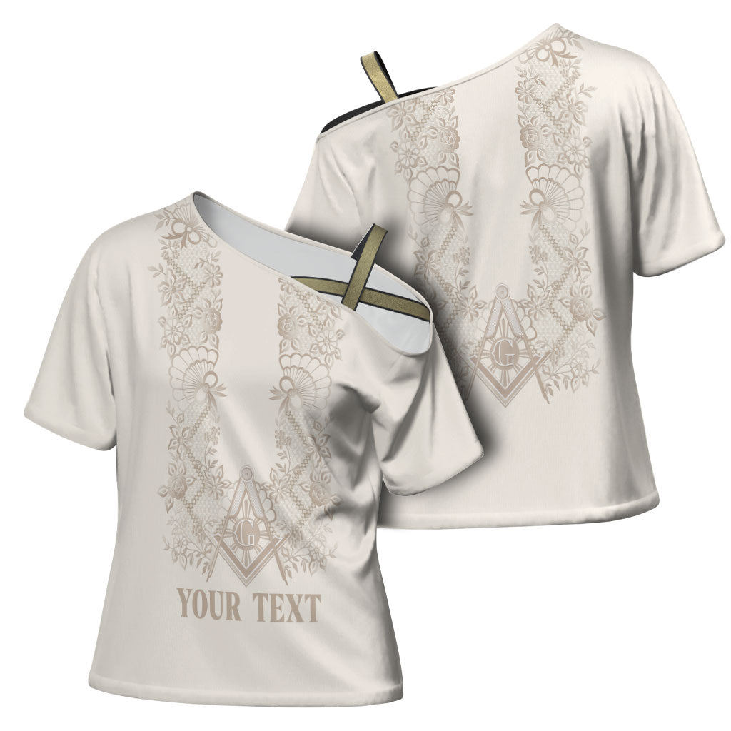 Personalised Filipino Freemasonry Cross Shoulder Shirt Masonic Barong Tagalog Inspired Black LT14 - Polynesian Pride