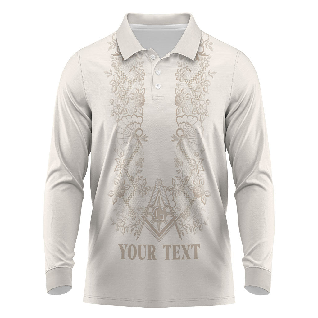 Personalised Filipino Freemasonry Long Sleeve Polo Shirt Masonic Barong Tagalog Inspired Black LT14 Black - Polynesian Pride