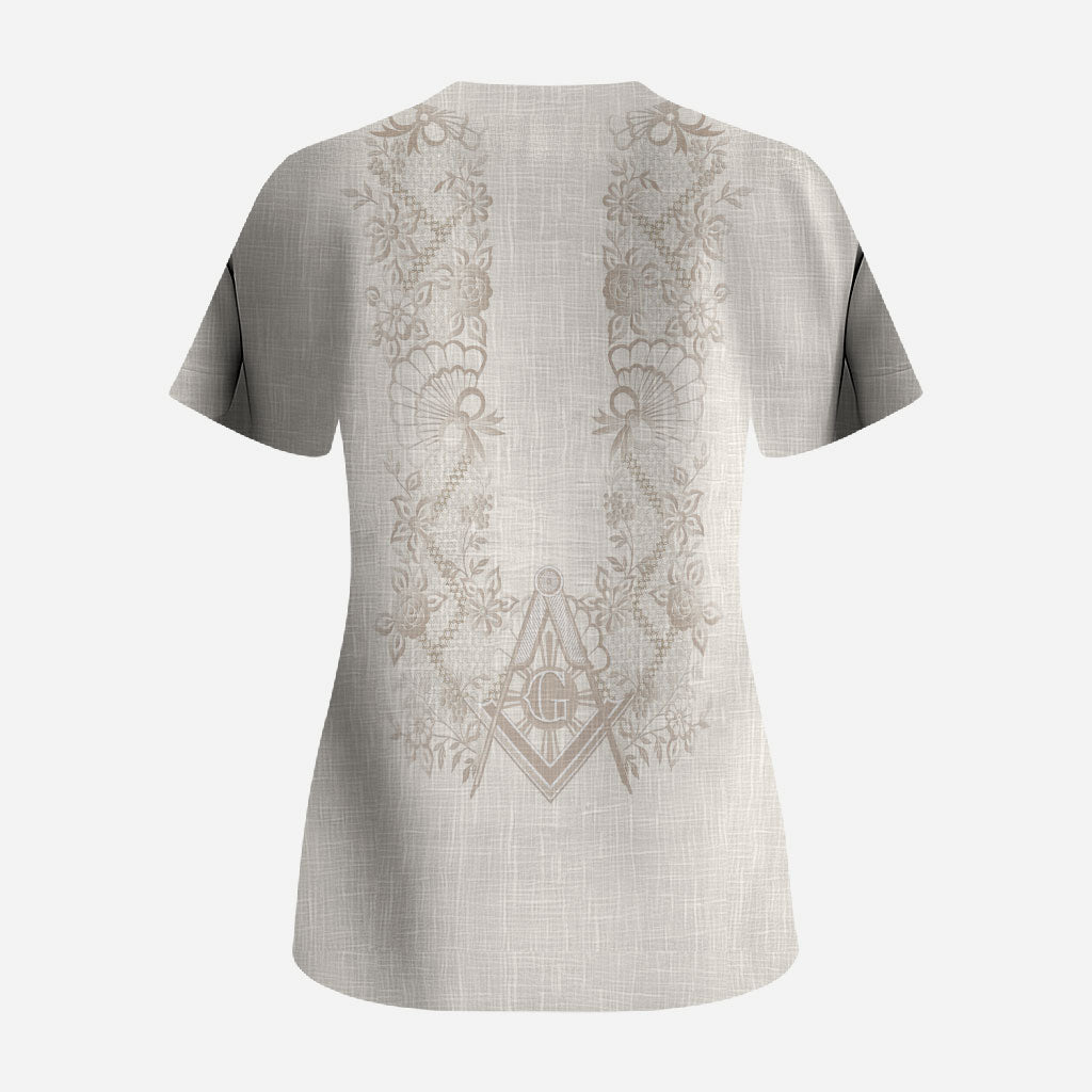 Personalised Filipino Freemasonry Scrub Top Masonic Barong Tagalog Inspired Black LT14 - Polynesian Pride