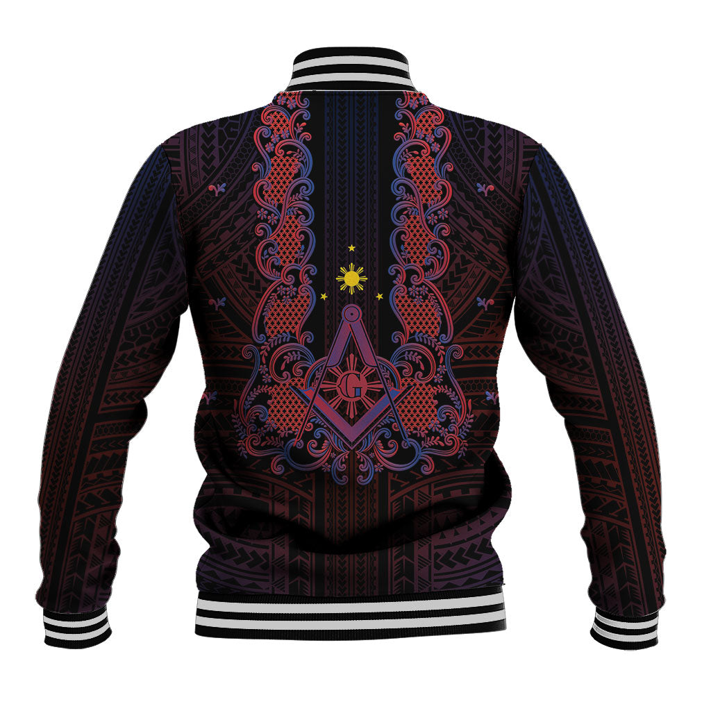 Personalised Philippines Barong Tagalog Freemasonry Baseball Jacket Filipino Masonic Polynesian Pattern LT14 - Polynesian Pride