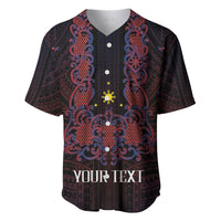 Personalised Philippines Barong Tagalog Freemasonry Baseball Jersey Filipino Masonic Polynesian Pattern LT14 Black - Polynesian Pride