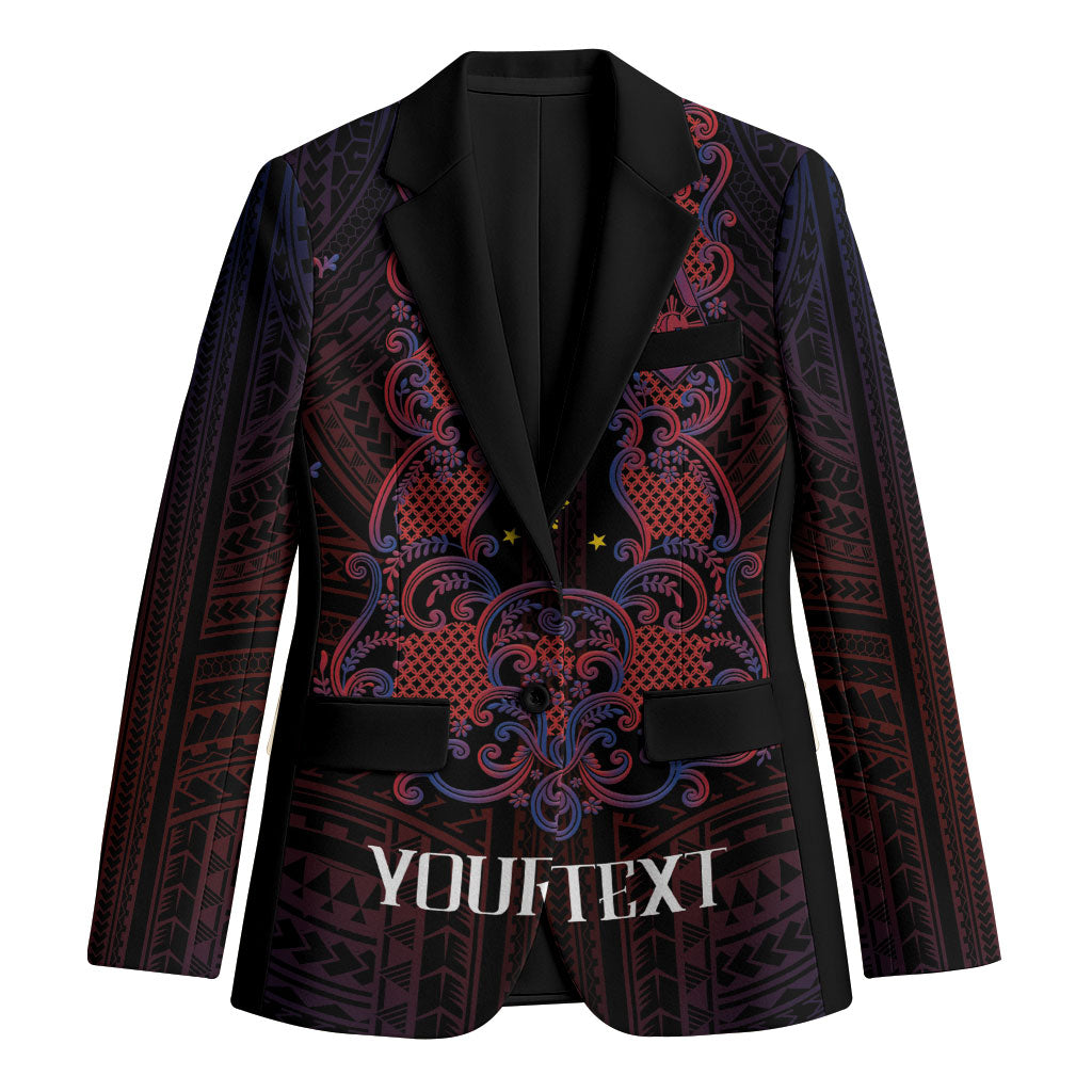 Personalised Philippines Barong Tagalog Freemasonry Blazer Filipino Masonic Polynesian Pattern LT14 Unisex Black - Polynesian Pride