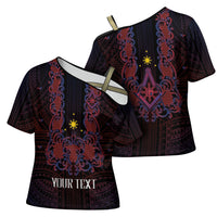 Personalised Philippines Barong Tagalog Freemasonry Cross Shoulder Shirt Filipino Masonic Polynesian Pattern LT14 - Polynesian Pride