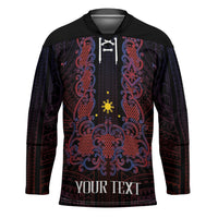 Personalised Philippines Barong Tagalog Freemasonry Hockey Jersey Filipino Masonic Polynesian Pattern LT14 Unisex Black - Polynesian Pride