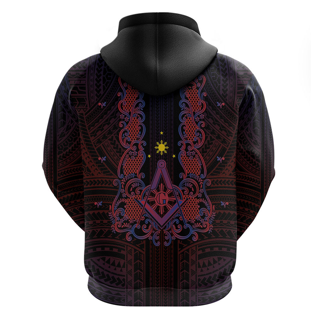 Personalised Philippines Barong Tagalog Freemasonry Hoodie Filipino Masonic Polynesian Pattern LT14 - Polynesian Pride