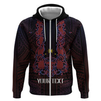Personalised Philippines Barong Tagalog Freemasonry Hoodie Filipino Masonic Polynesian Pattern LT14 Zip Hoodie Black - Polynesian Pride